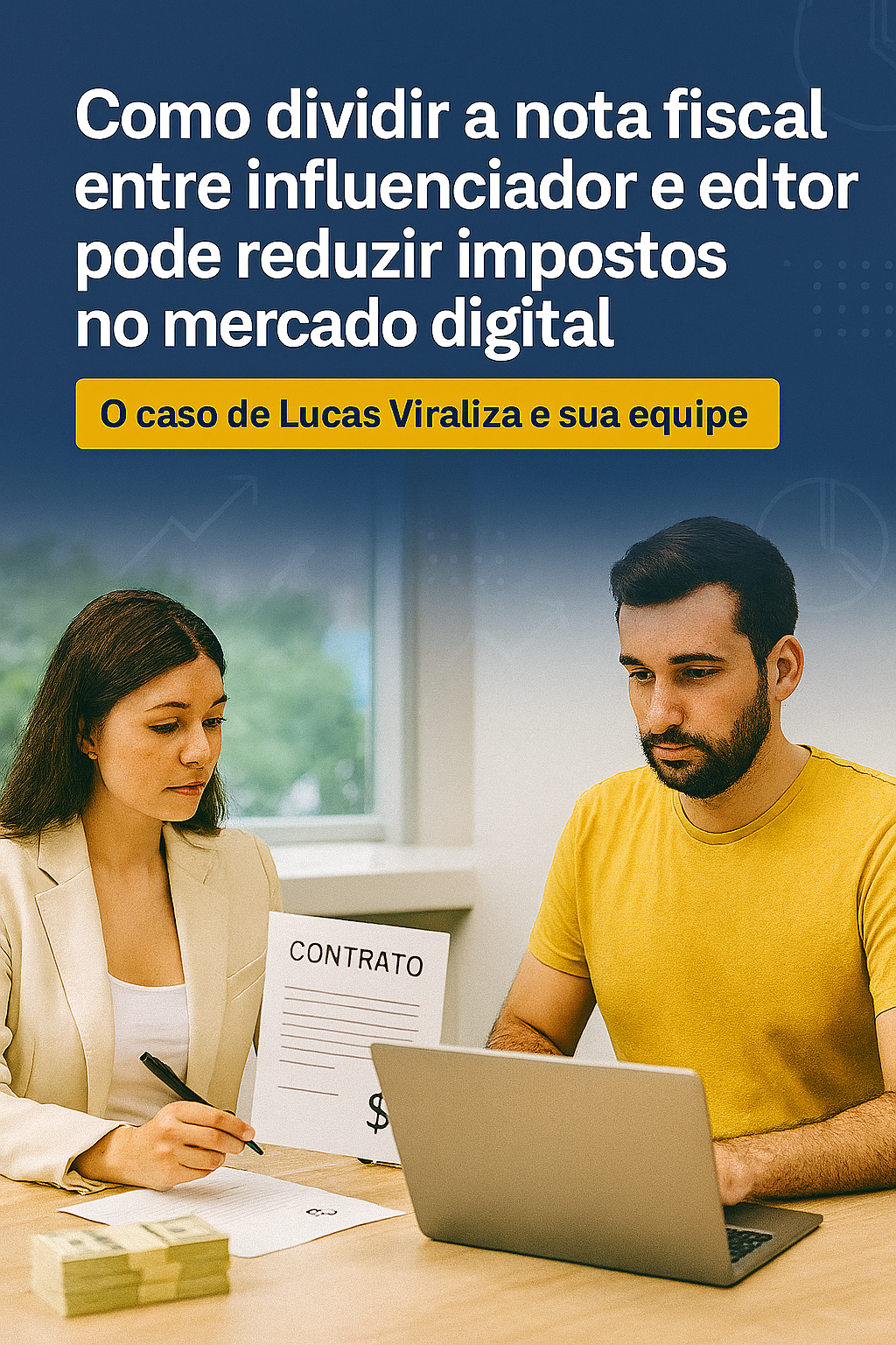 como dividir a nota fiscal entre influenciador e editor